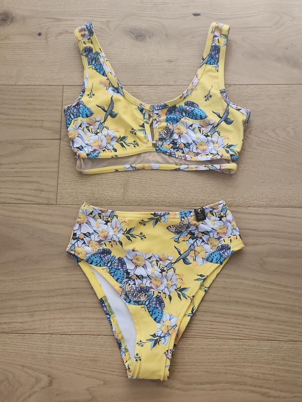 Yellow Floral Butterfly Two-Piece Set